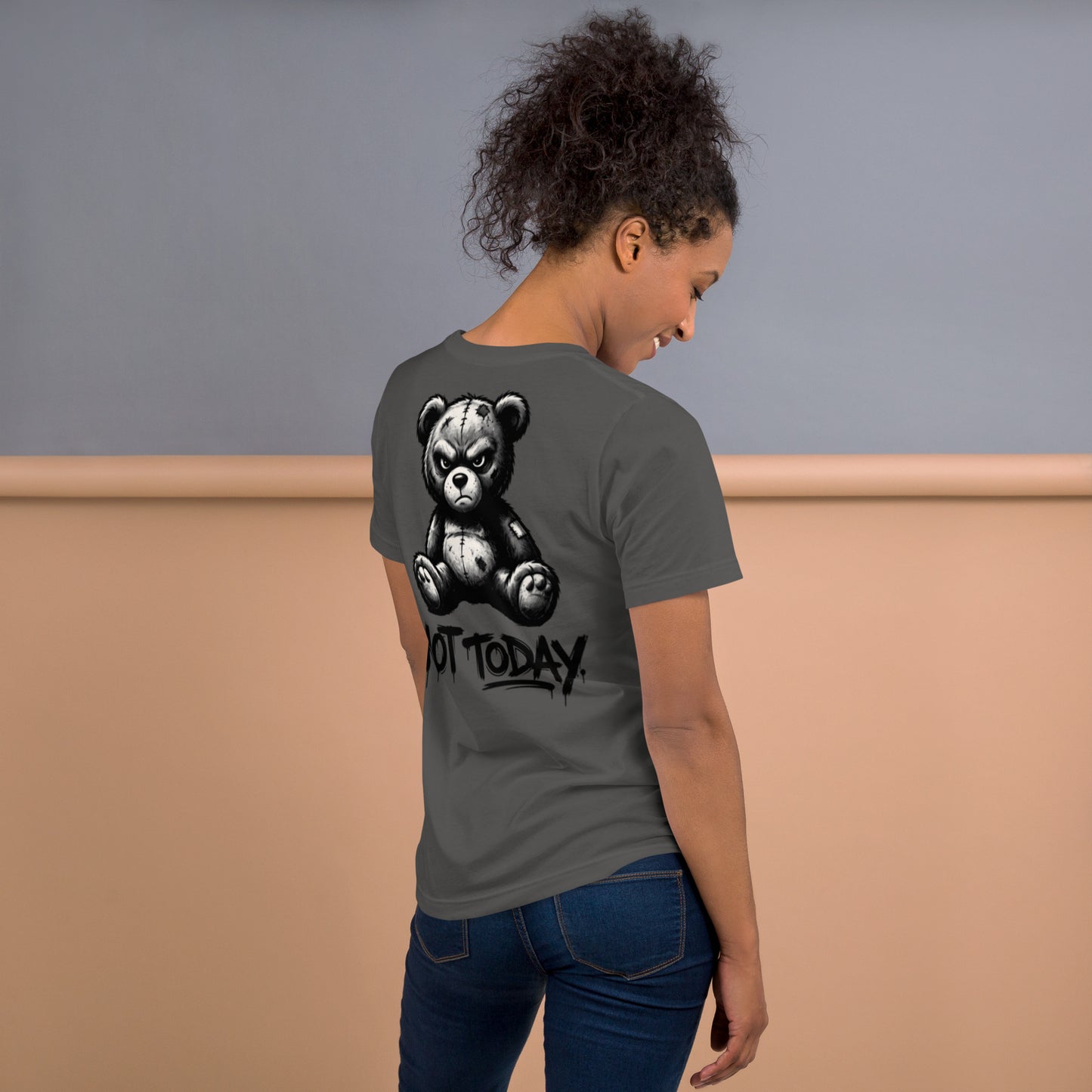Unisex-T-Shirt "Not Today" Backprint Bad Teddy