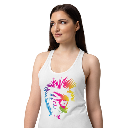 Punk Rock Chick Damen Tank Top – Festival Muskelshirt schwarz mit Neon Print