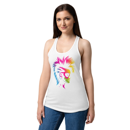 Punk Rock Chick Damen Tank Top – Festival Muskelshirt schwarz mit Neon Print